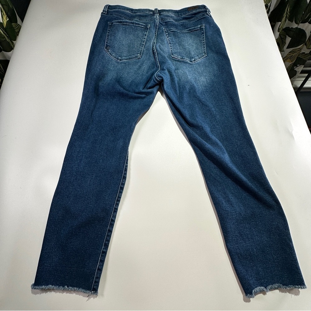 KUT from the Kloth high rise straight leg ankle jeans raw hem blue 18W - Picture 3 of 10